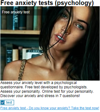 Free Anxiety Tests
